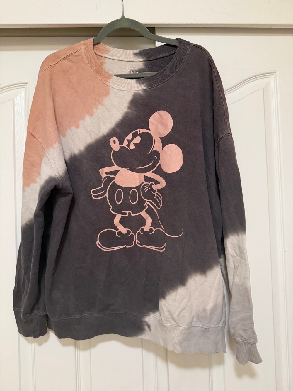 Disney Mickey Mouse Tie Dye Crewneck Sweatshirt Pink Brown 2X